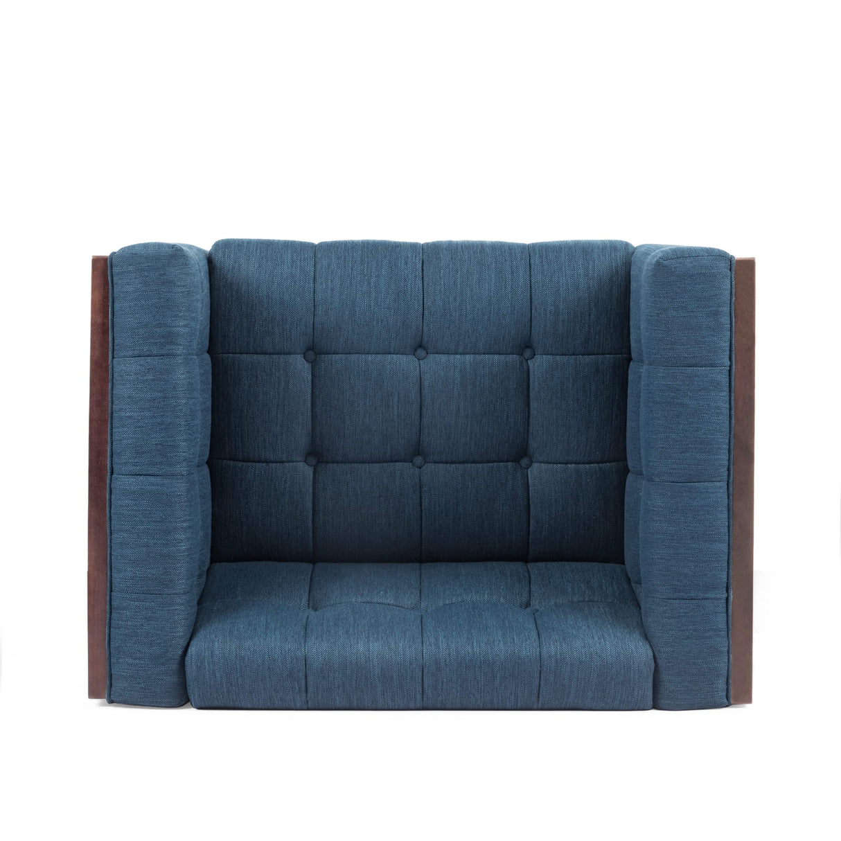 McLarnan Club Chair, Navy Blue + Brown