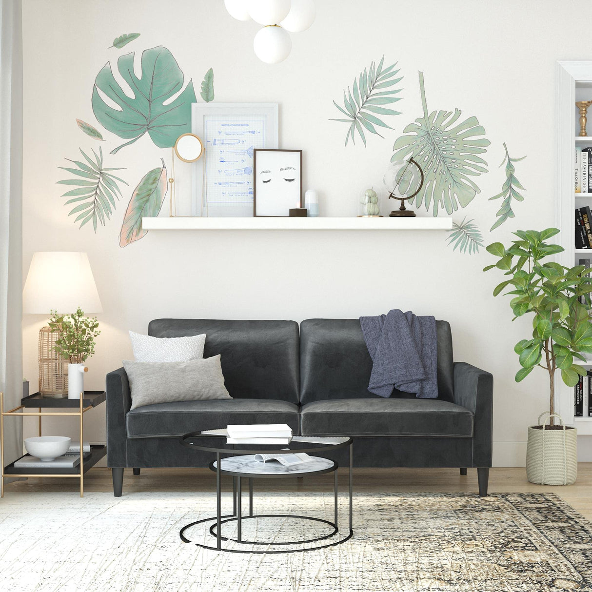 Winston Sofa with Pocket Coils, Dark Gray Velvet