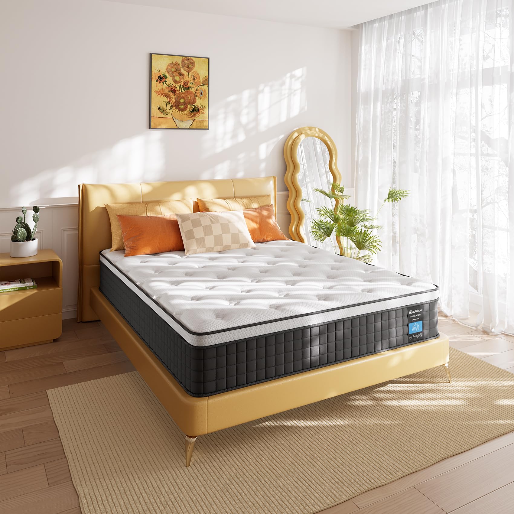 Queen Mattress,12 Inch Queen Size Mattresses, Hybrid Mattress in a Box