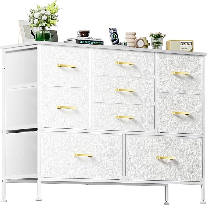 Dresser for Bedroom with 8 Drawers, Wide Fabric Dresser for Storage and Organization