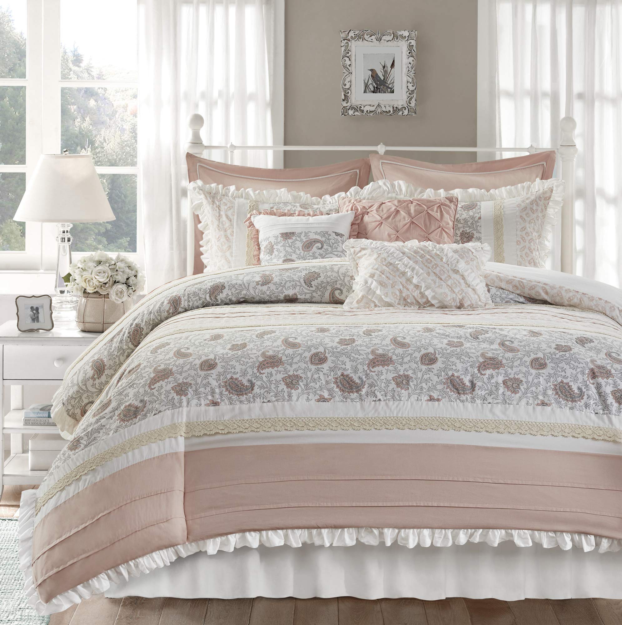 Dawn 100% Cotton Shabby Chic Comforter Set-Modern Cottage Design All