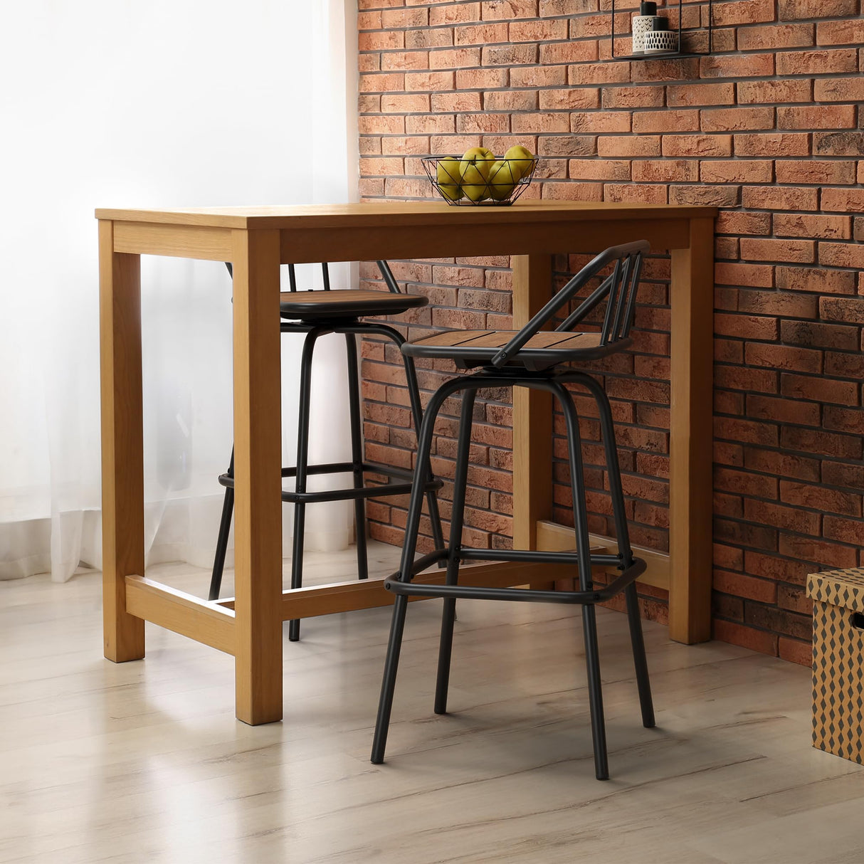 Outdoor Bar Stools Set of 2 Swivel Barstools, 30" Bar Height Outdoor Chairs