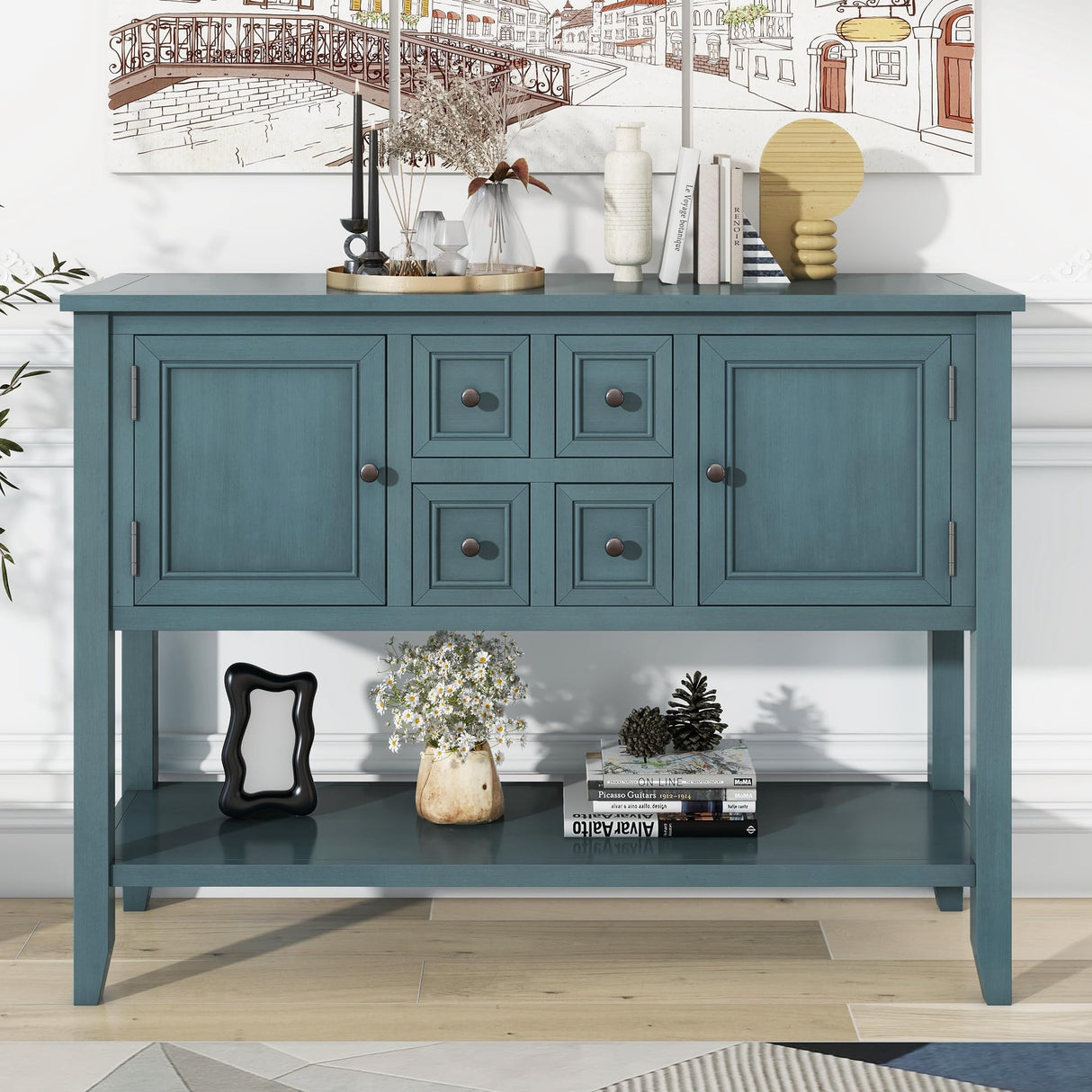 Aprilsoul Buffet Sideboard with Storage, Console Table with 4 Drawers