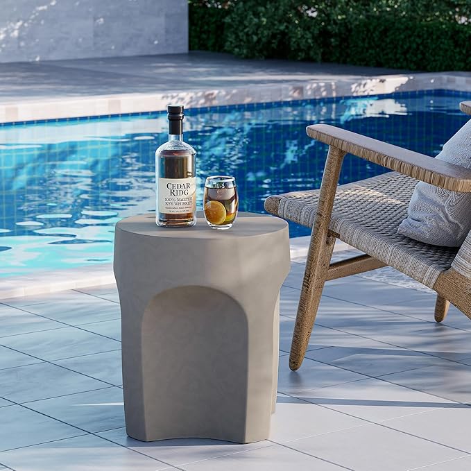 Outdoor Side Table, 19" H Outdoor Accent End Table, Patio Side Tables