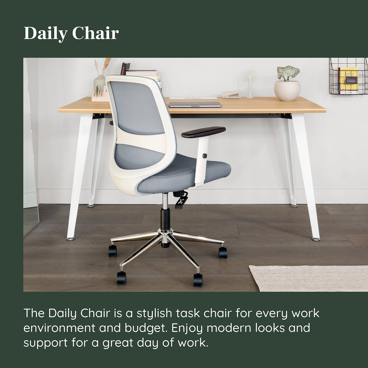 Ergonomic Office Chair – Adjustable Lumbar Support, Swivel, & Armrests