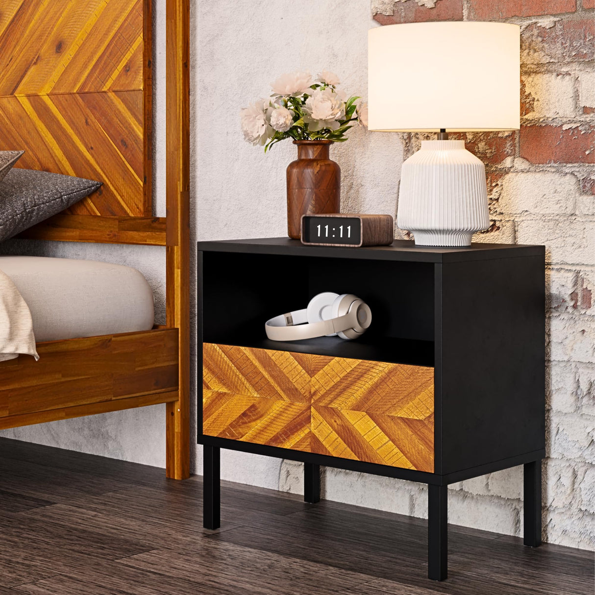 Solid Wood Nightstand, End Table, Bedside Table