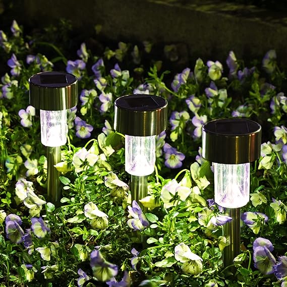 Outdoor Lights Pathway, Stainless Steel Solar Lights