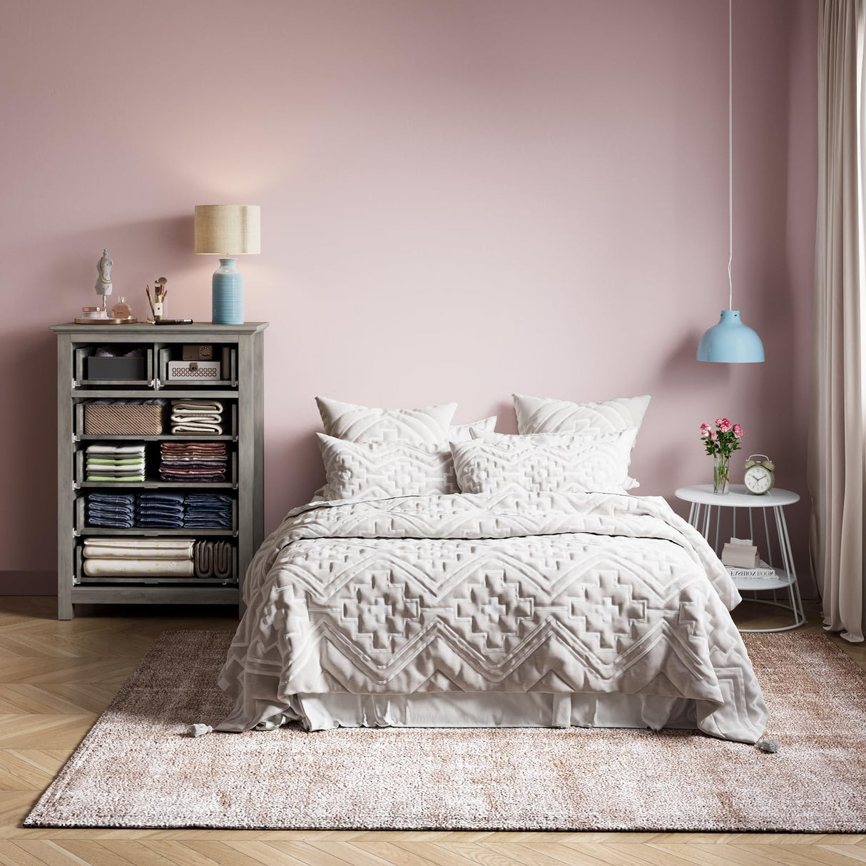 Farmhouse 6 Drawers Dresser Chest, 45" Tall Dressers for Bedroom