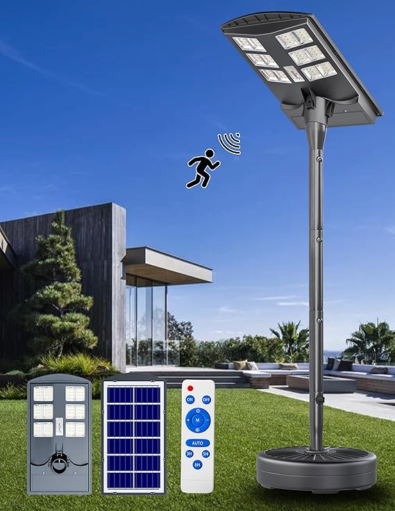 8500W Solar Street Lights Outdoor with 78" Tall Pole