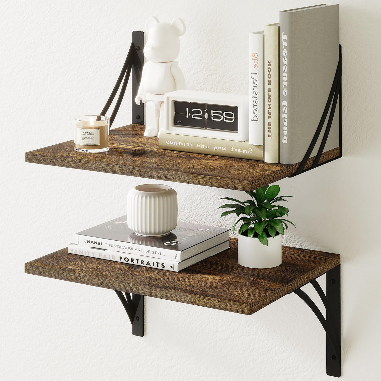 Deep Floating Shelves, 12 Inch Deep Floating Wall Shelves, Sturdy Engineered Wood Shelves