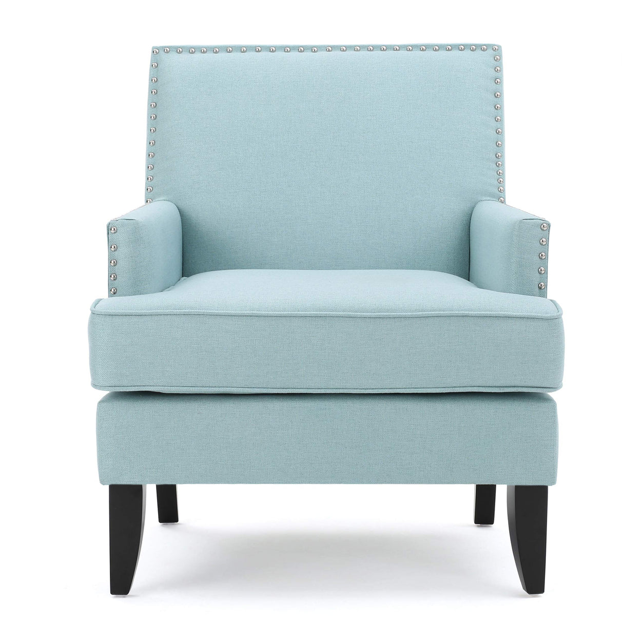 Tilla Fabric Club Chair, Light Blue