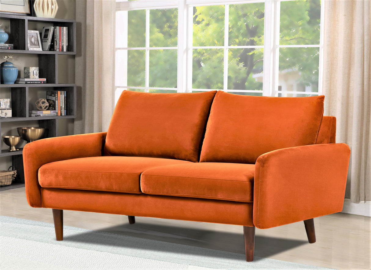 Kent Velvet Loveseat Sofa for Modern Living Rooms and Compact Spaces