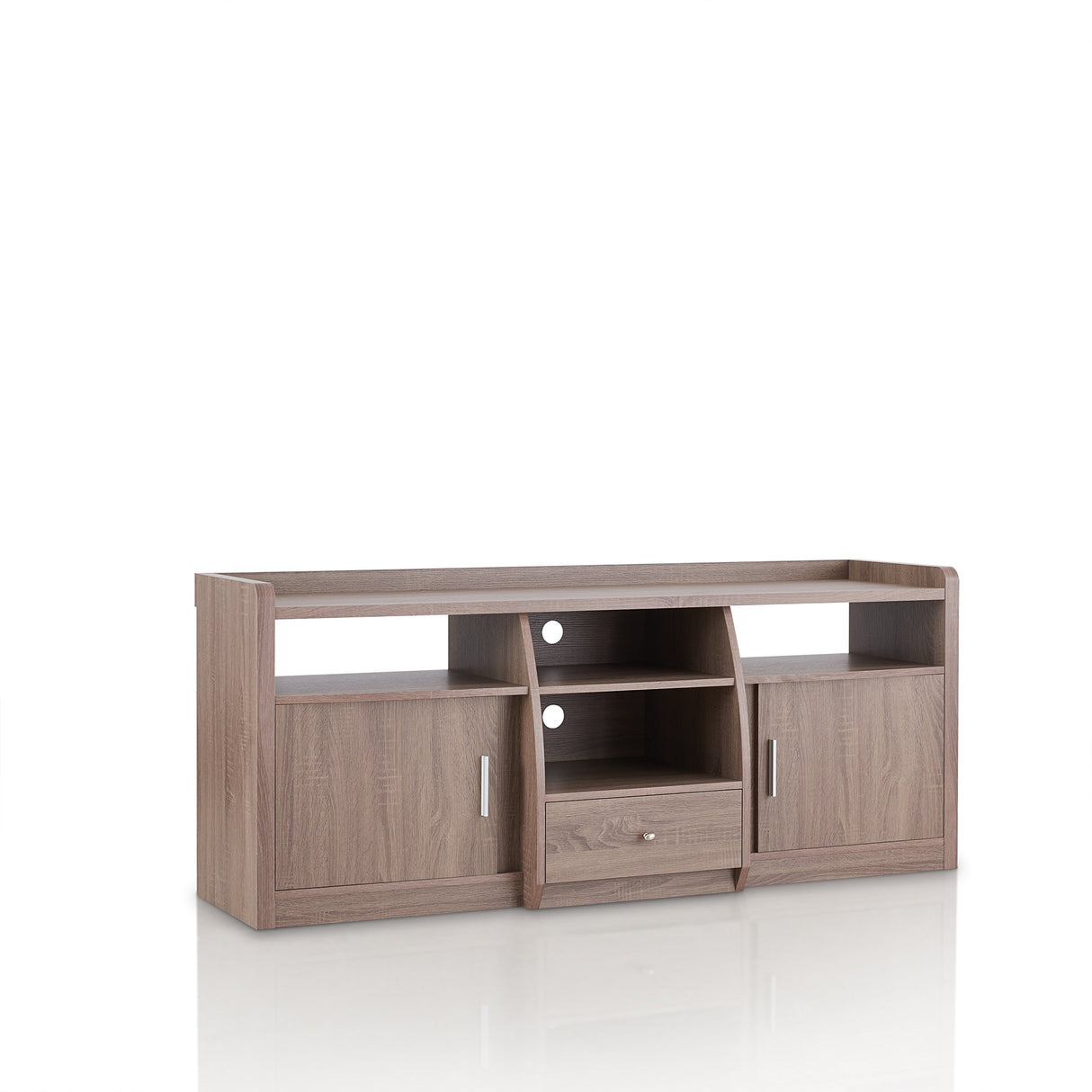 Witmer Contemporary 4 Open Shelves TV Stand with 2 Enclosed Cabinets, Media Center