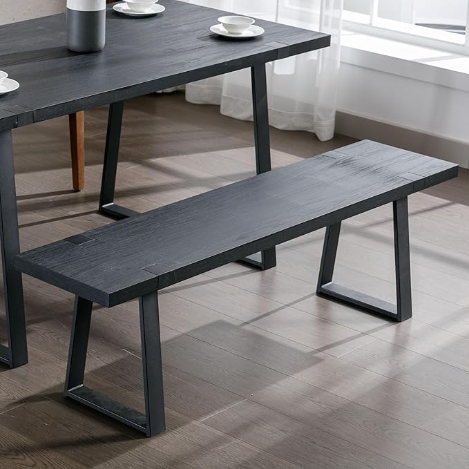 Modern Wood Dining Bench, 60" Mid Century Kitchen Bench