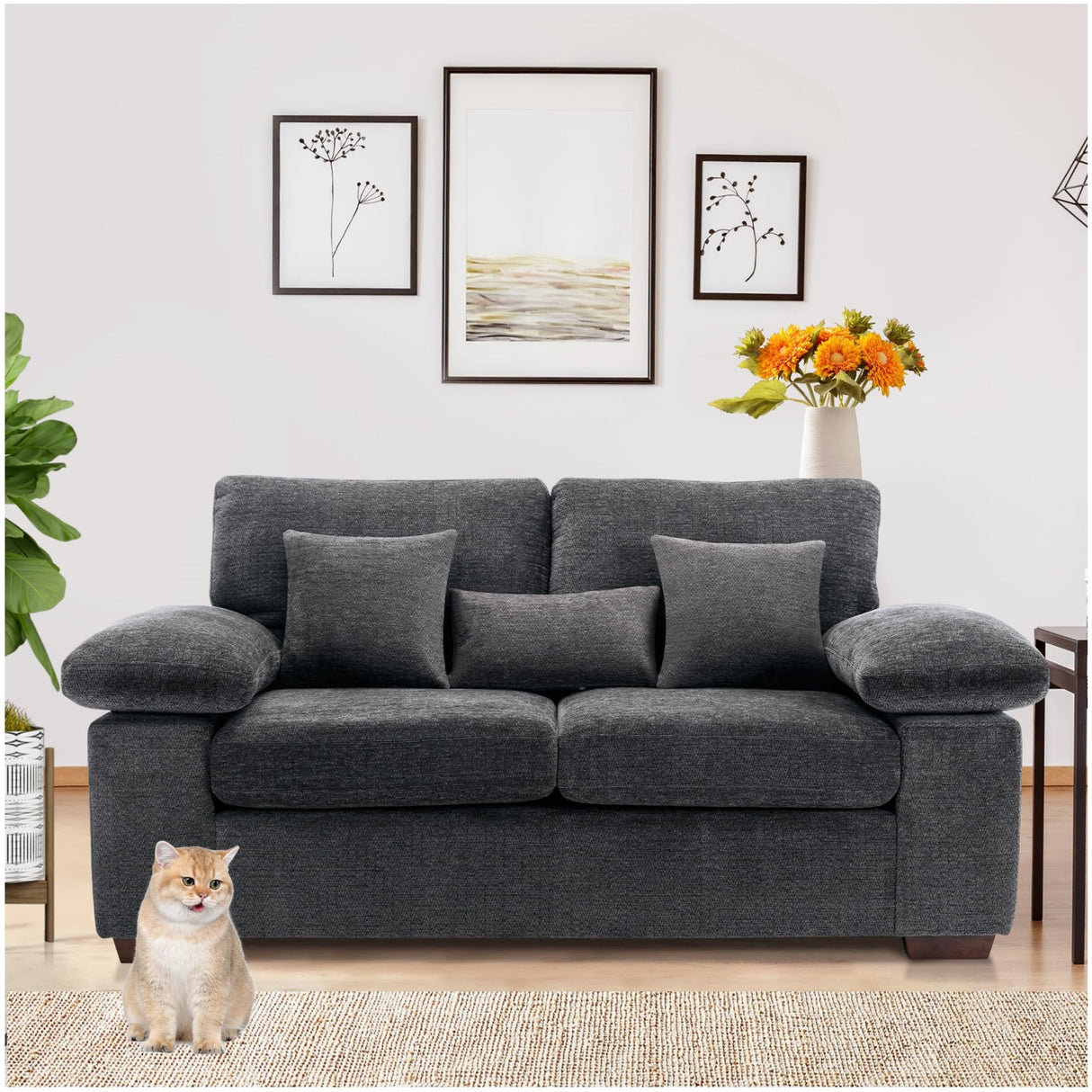 Loveseat Couch Sofa,73" Upholstered Living Room Sofa