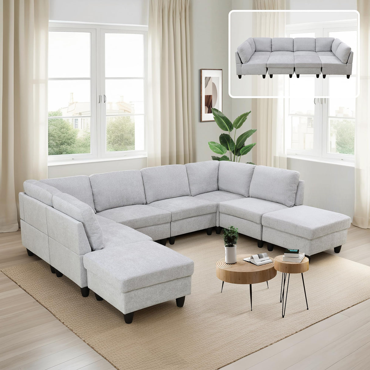 Oversized Modular Sectional Couches for Living Room