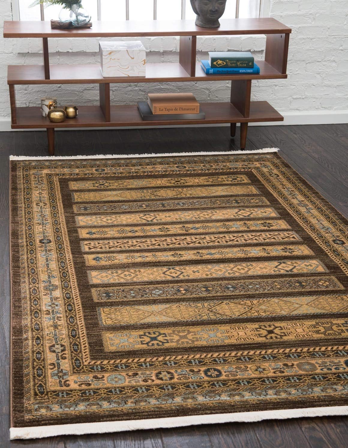 Fars Collection Area Rug - Pasadena (5' 1" x 8' Rectangle, Brown/ Light Brown)