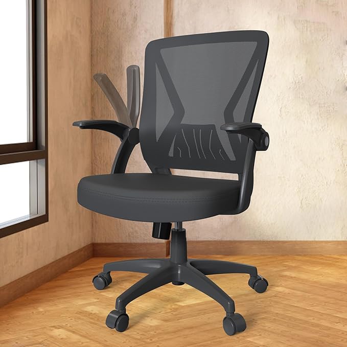 Comfy Small Office Desk Chair No Arms for Home with Adjustable Height Back Support for Small Spaces
