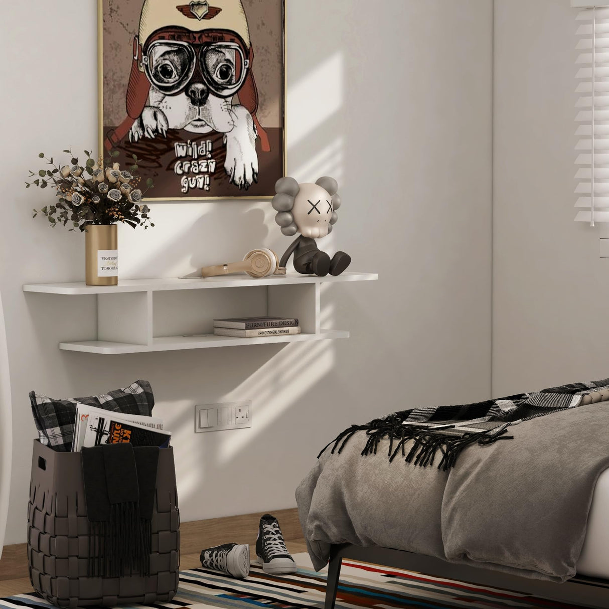 Floating TV Stand, Wall Mounted Entertainment Center and Cabinet Shelf