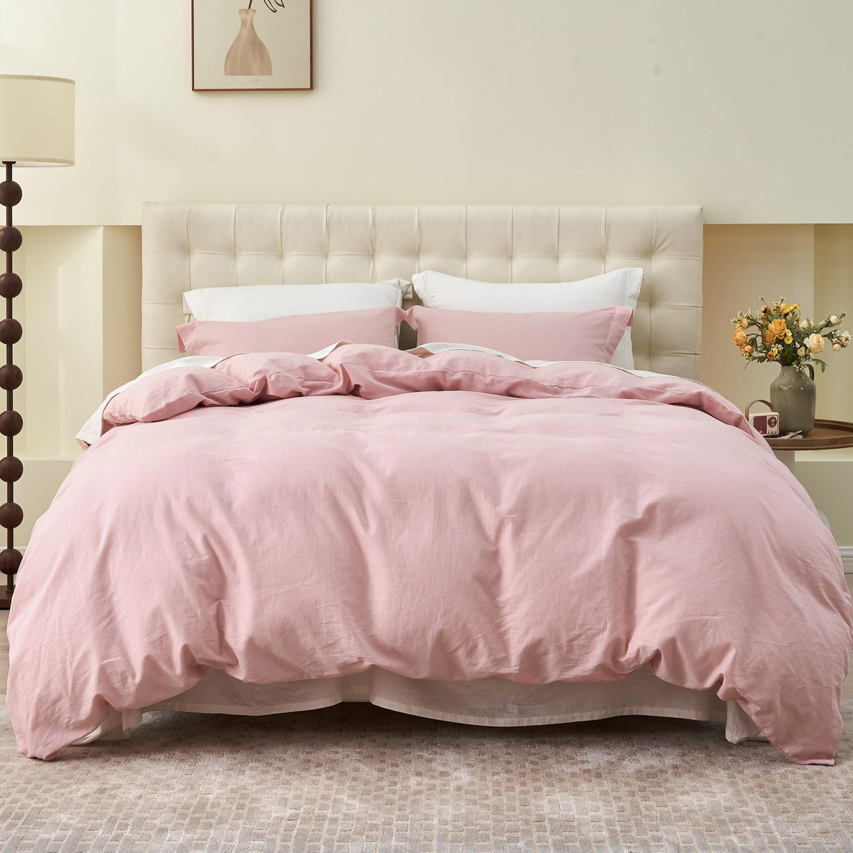 French Linen Duvet Cover Set (1 Comforter Cover,1 Pillowcase)