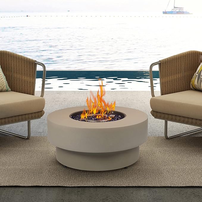 Outdoor Low Profile Fire Table, 48-inch Rectangle Propane Gas Fire Pit Table