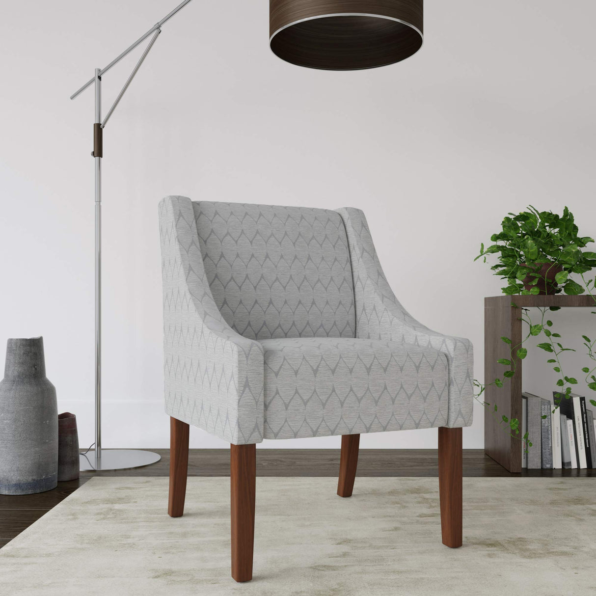 Arm Accent Chair, Gray Leaf
