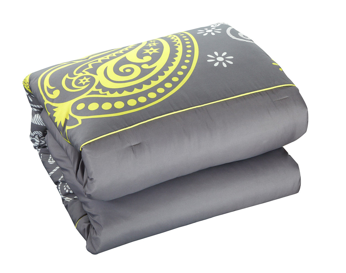 20-Piece Comforter Reversible Paisley Print Complete Bed in a Bag with Sheet Set,