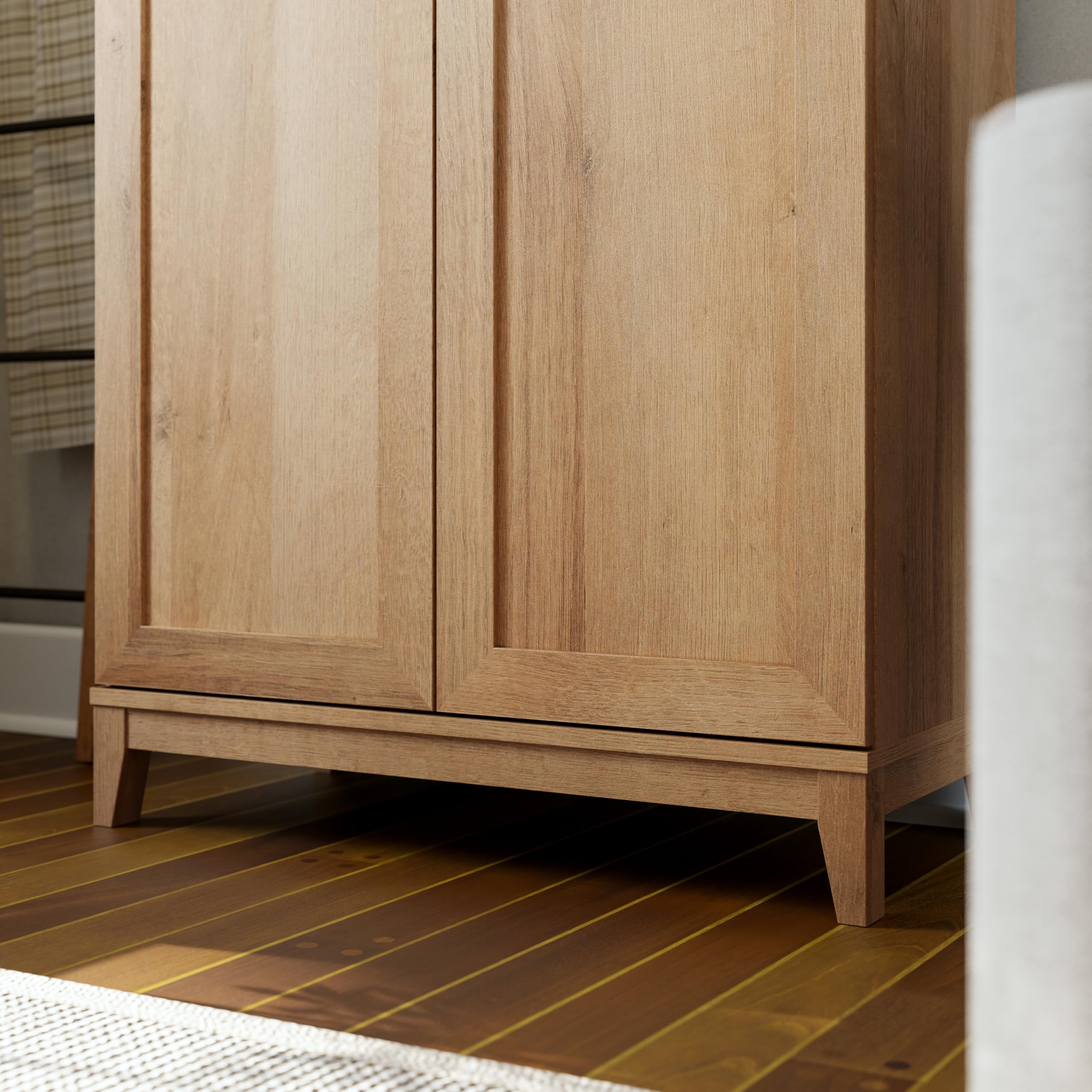 72" Tall Storage Cabinet with Wood Legs, Pantry Cabinet with 3 Adjustable Shelves,