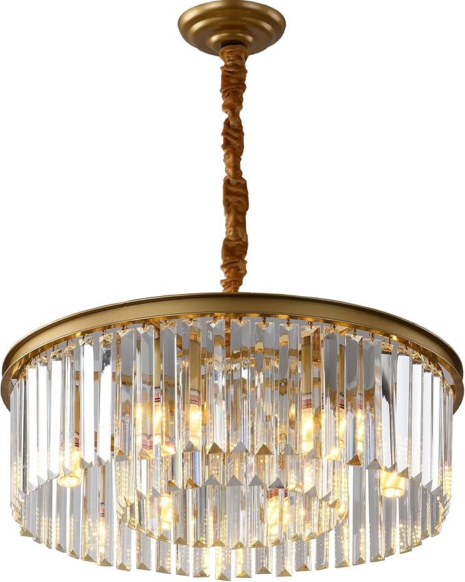 Black Modern Crystal Chandelier Lighting K9 Crystal Round Chandelier