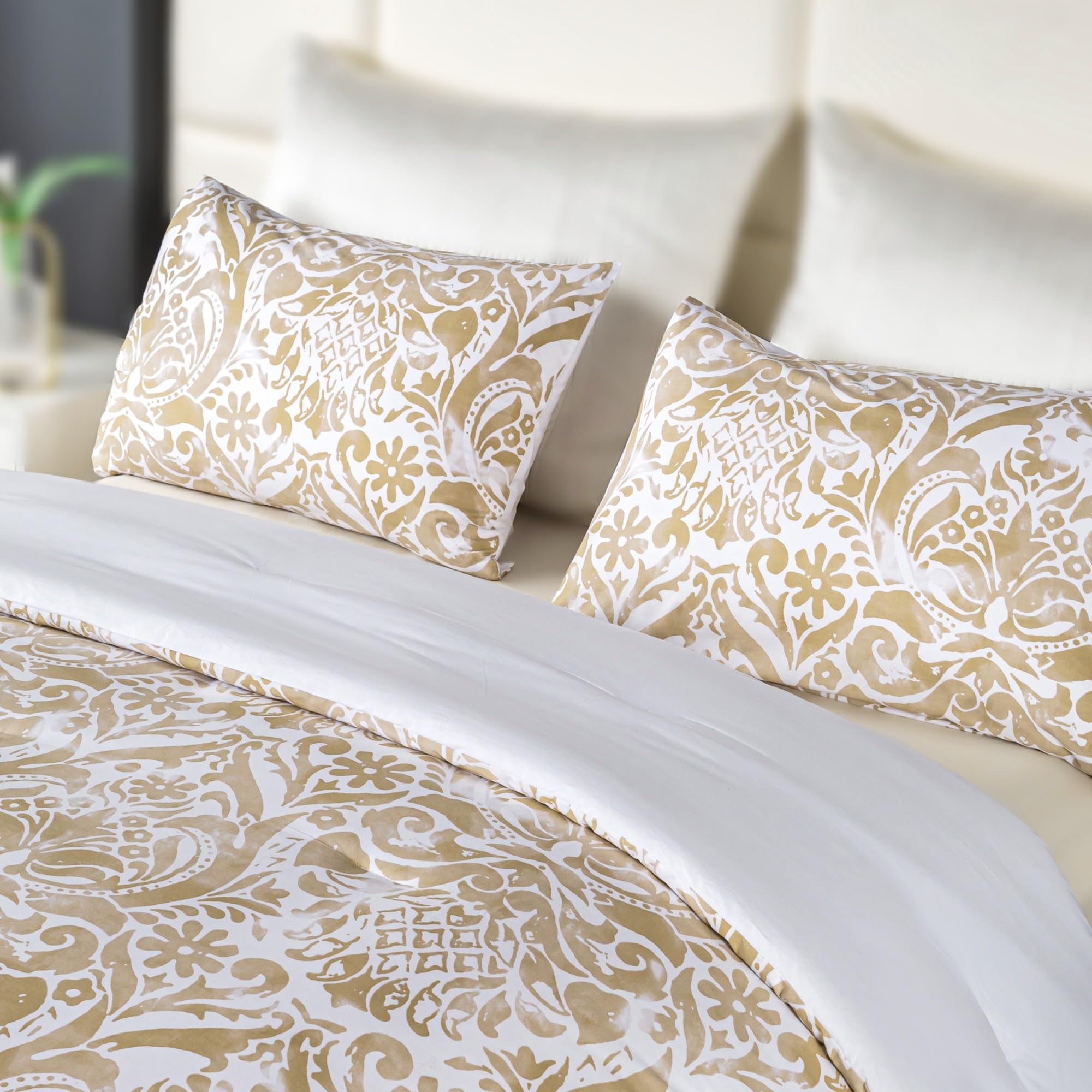 Comforter Set King Size, All Season Bedding Comforter Set, Comfortable Classic Damask