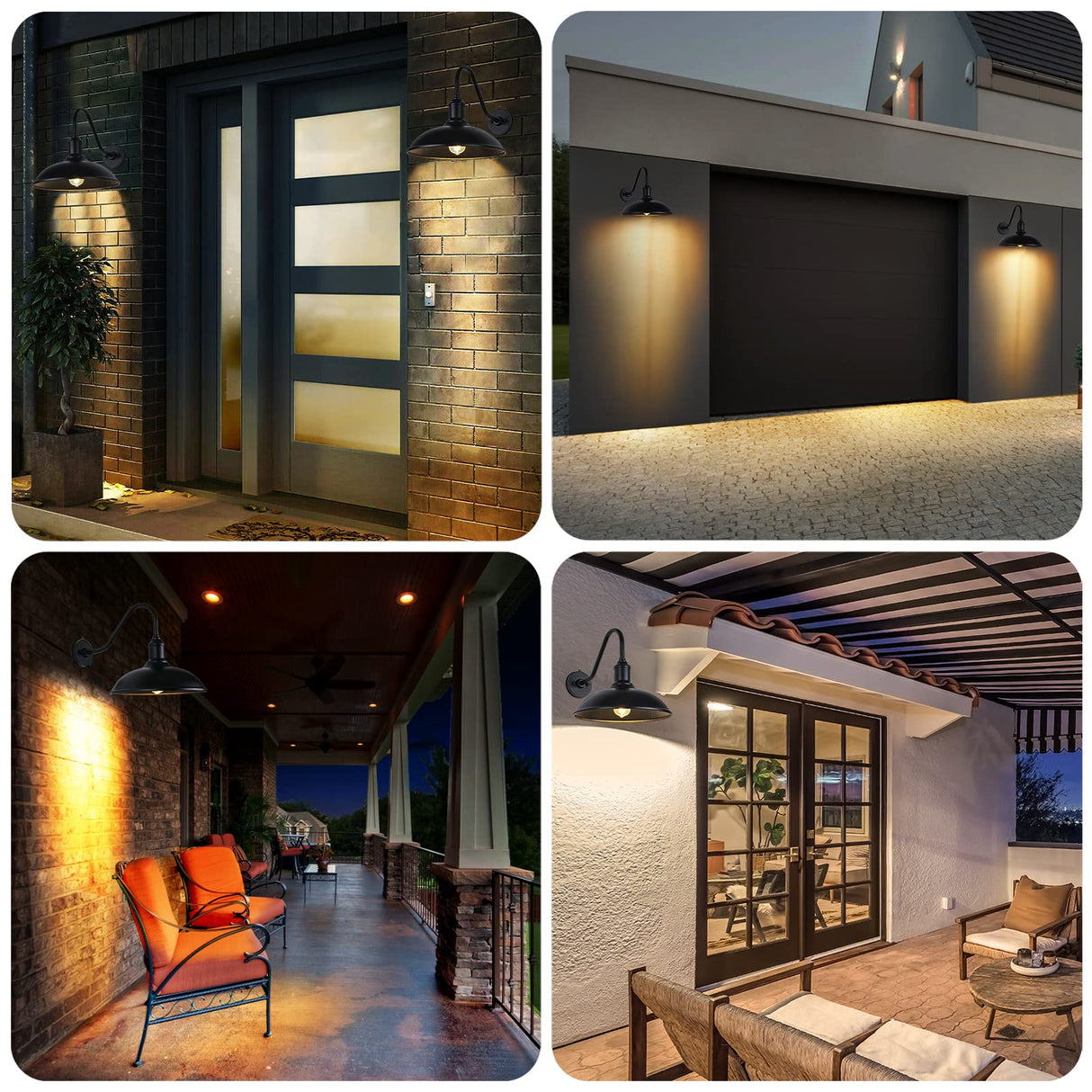 Dusk to Dawn Exterior Farmhouse Lighting 21" Diameter Barn Light Fixture for House