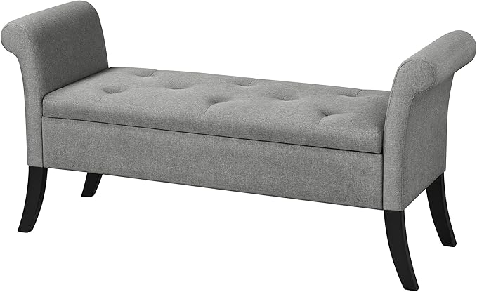 Fabric Modern Tufted Large Storage Bench