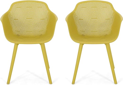 Davina Outdoor Dining Chair (Set of 2), Polypropylene, Black