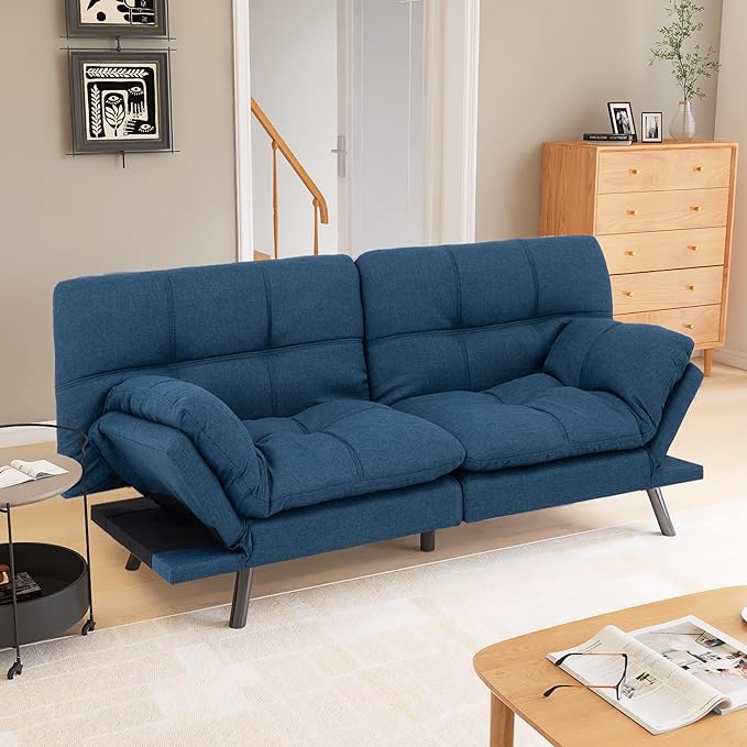 Futon Sofa Bed Couch Convertible Sofa, Memory Foam Futon Sleeper Sofa
