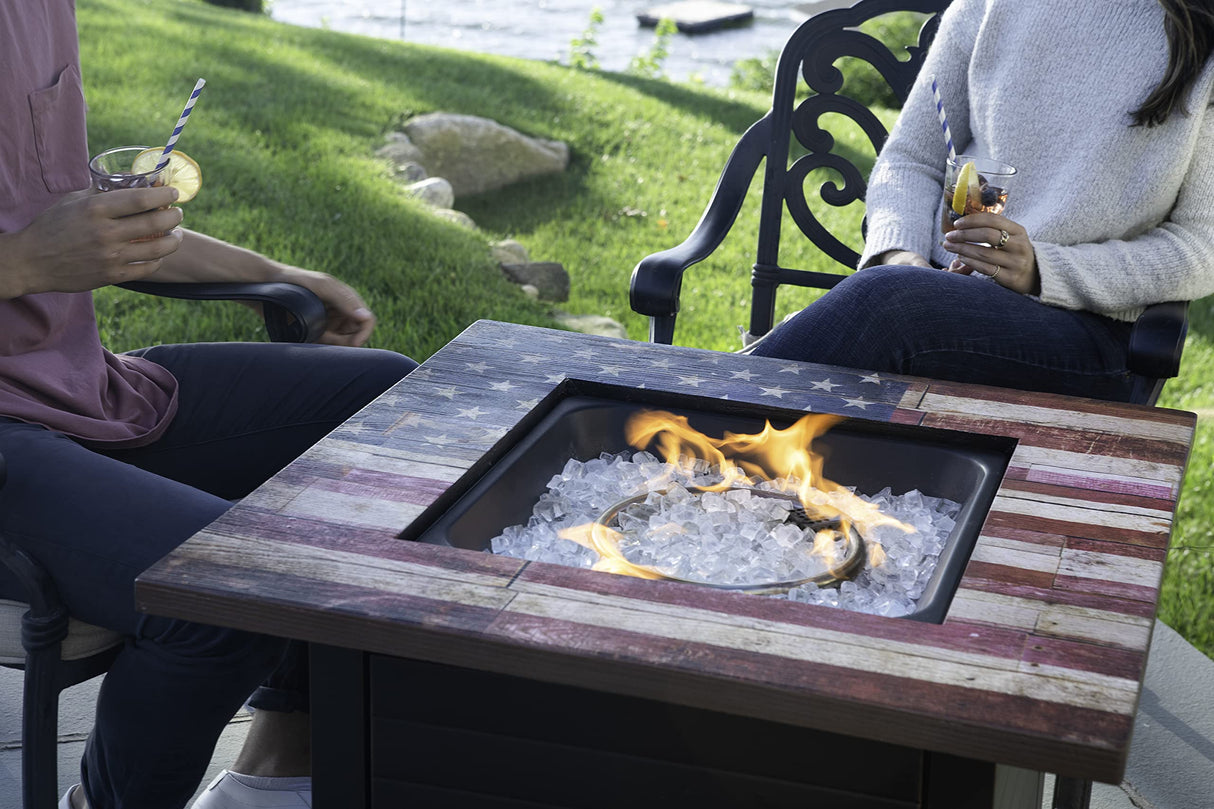 The Liberty, Square 30" Outdoor Propane Fire Pit - Bircata