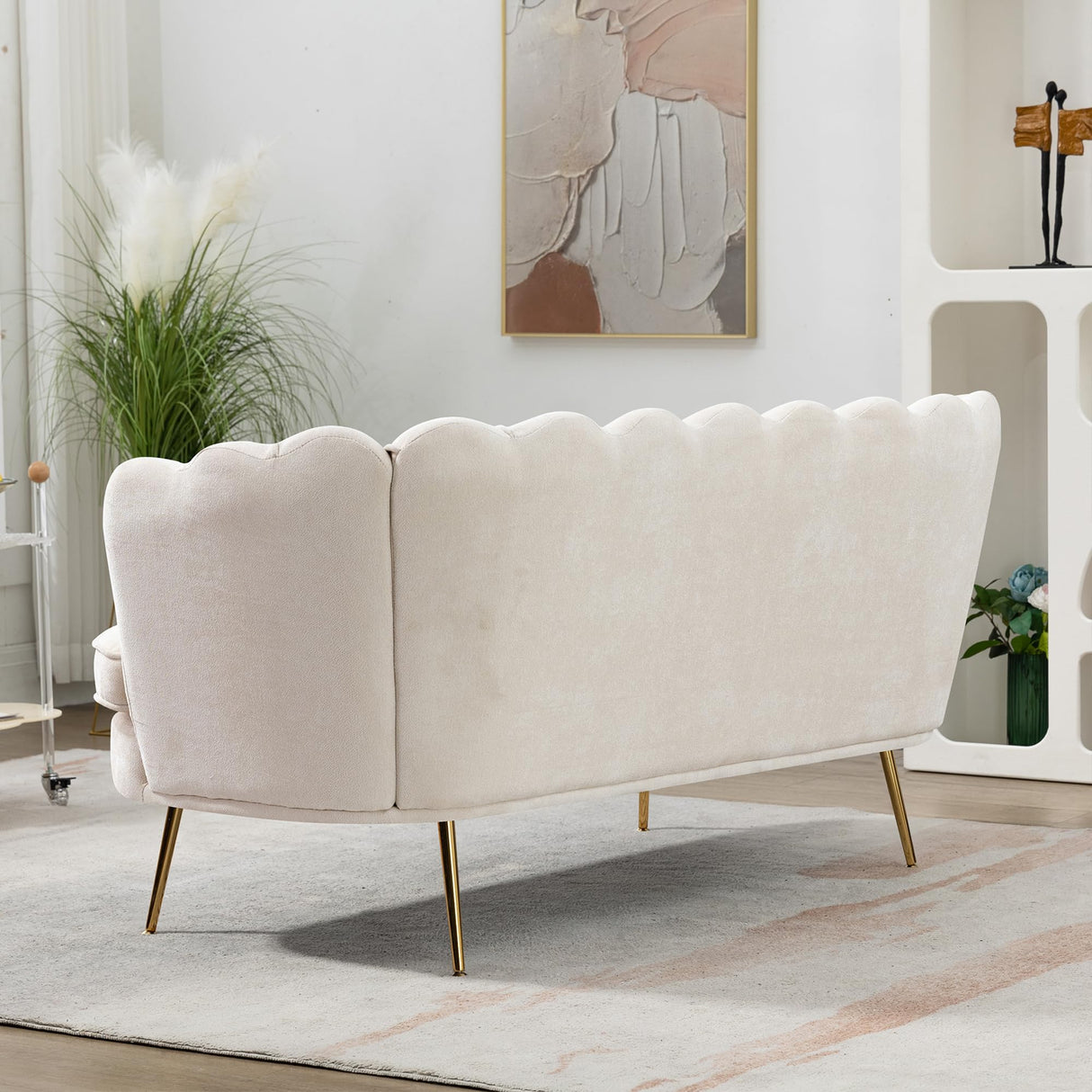 59” Small Modern Chenille Loveseat Sofa, 2-Seater Sofa