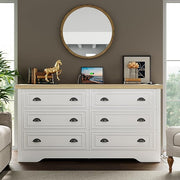 59" 6 Drawers Dresser for Bedroom, Power Strip
