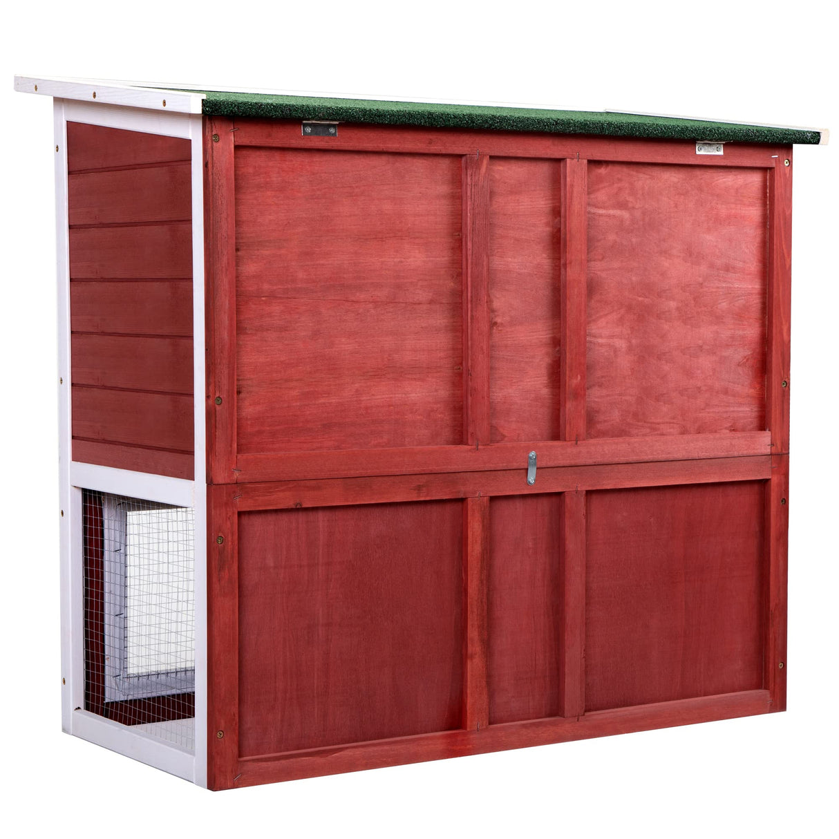 Wooden Rabbit Hutch Bunny Run Cage House with Open Roof