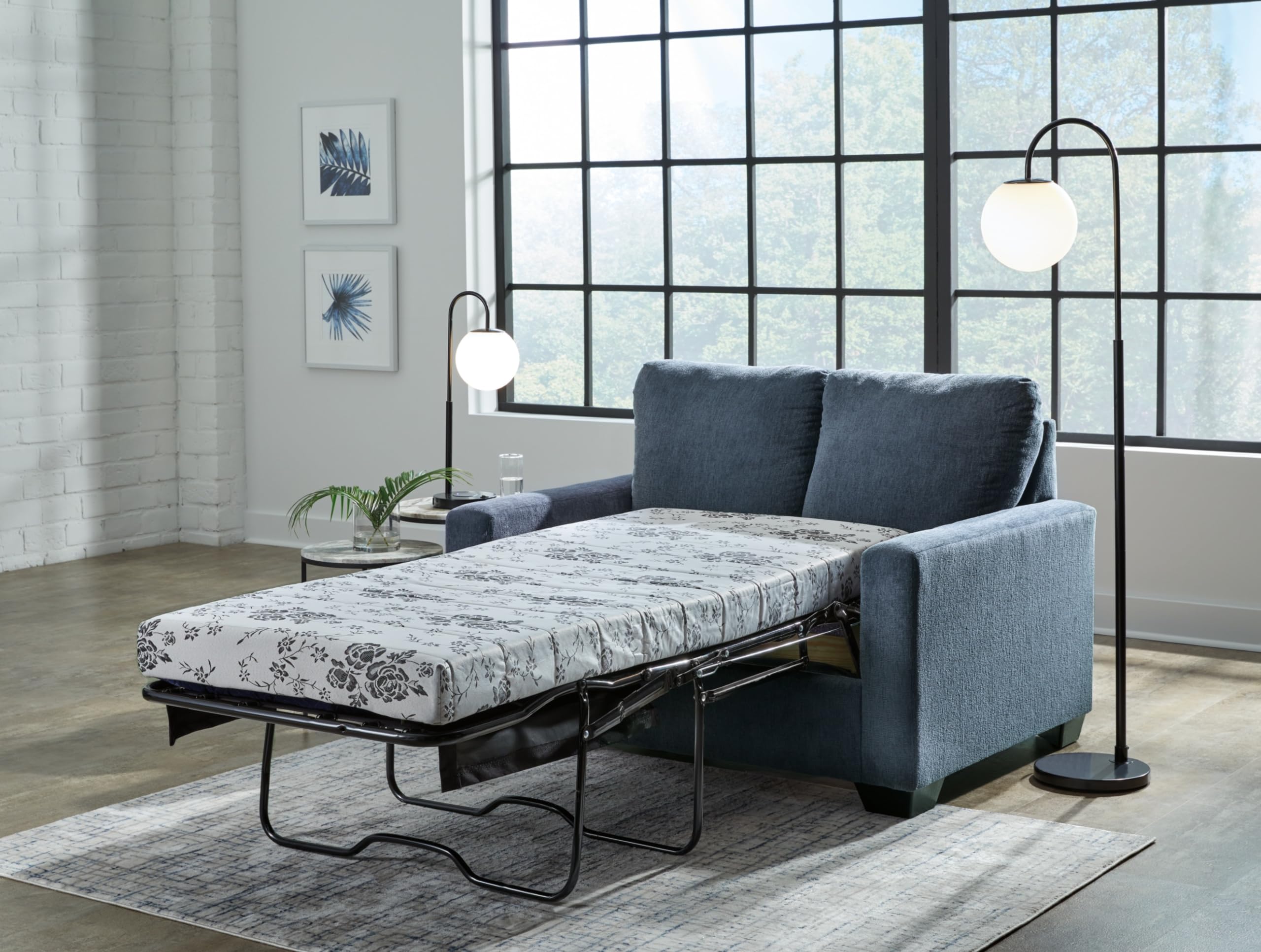 Rannis Sofa Sleeper Sofabed, 54"W x 40"D x 39"H, Blue