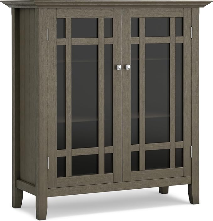 Bedford SOLID WOOD 32 inch Wide Rustic Low Storage Media Cabinet in Dark