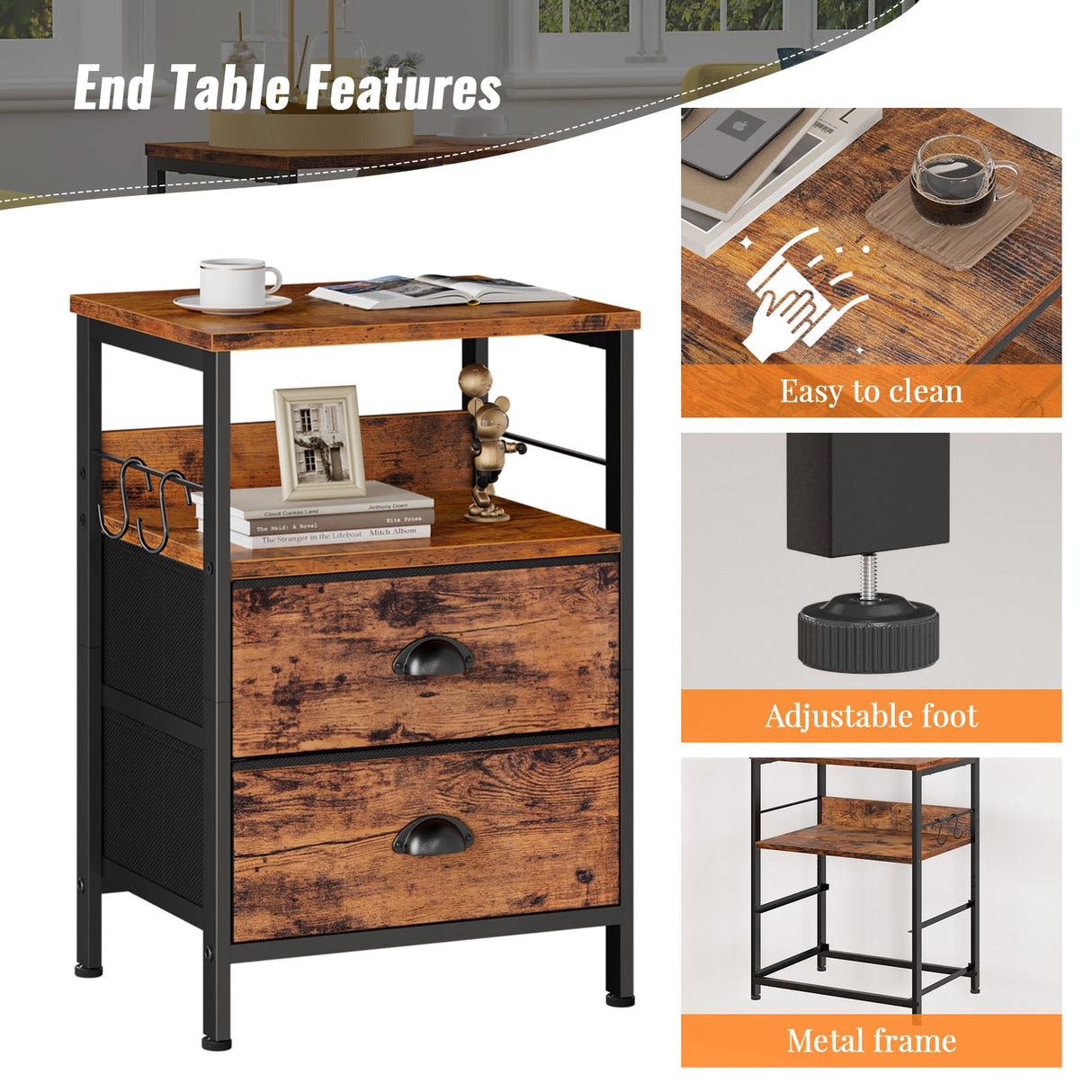 Nightstands Set 2, Bedside Table