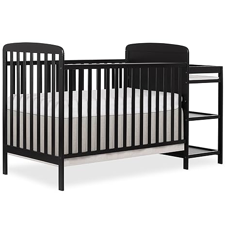 Anna 3-In-1 Full-Size Crib and Changing Table Combo - Greenguard Gold Certified, Non-Toxic Wooden Nursery Furniture