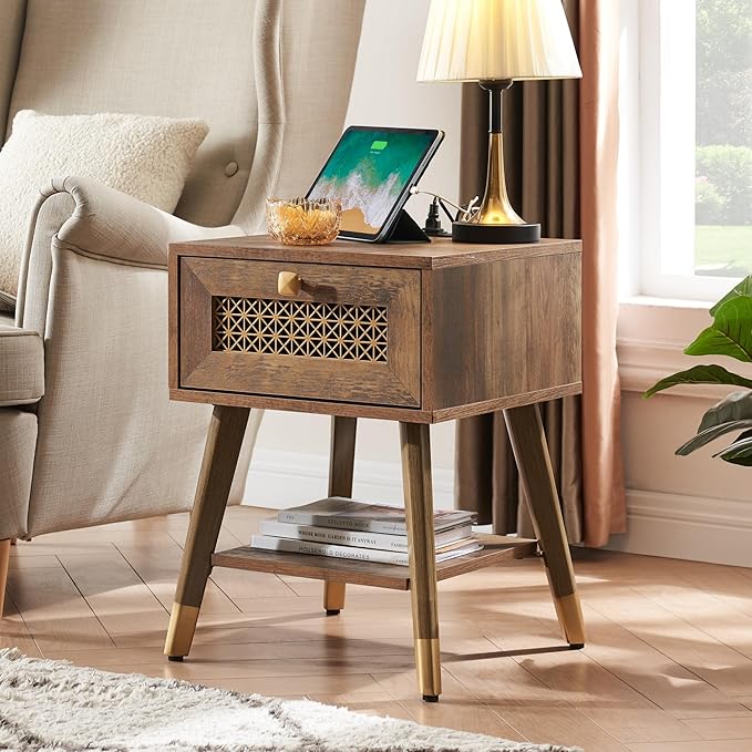 Mid Century Modern End Table for Living Room, Small Side Tables