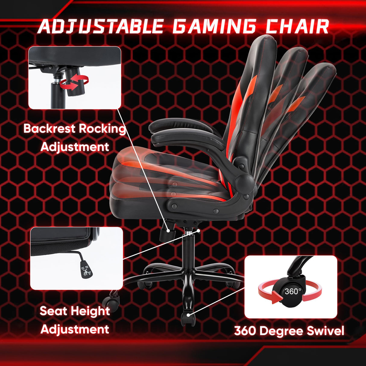Ergonomic Gaming Chair - Big and Tall High Back Office Chair with Lumbar Support