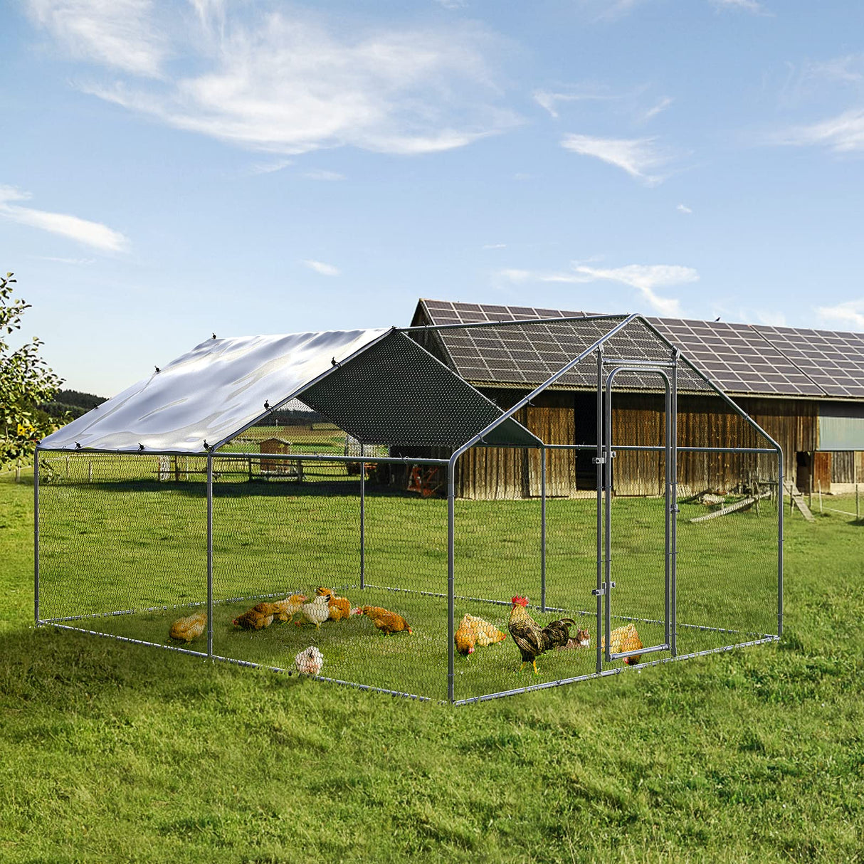 GuardNest XL Walk-In Chicken Coop with Full PVC Mesh & UV Tarp