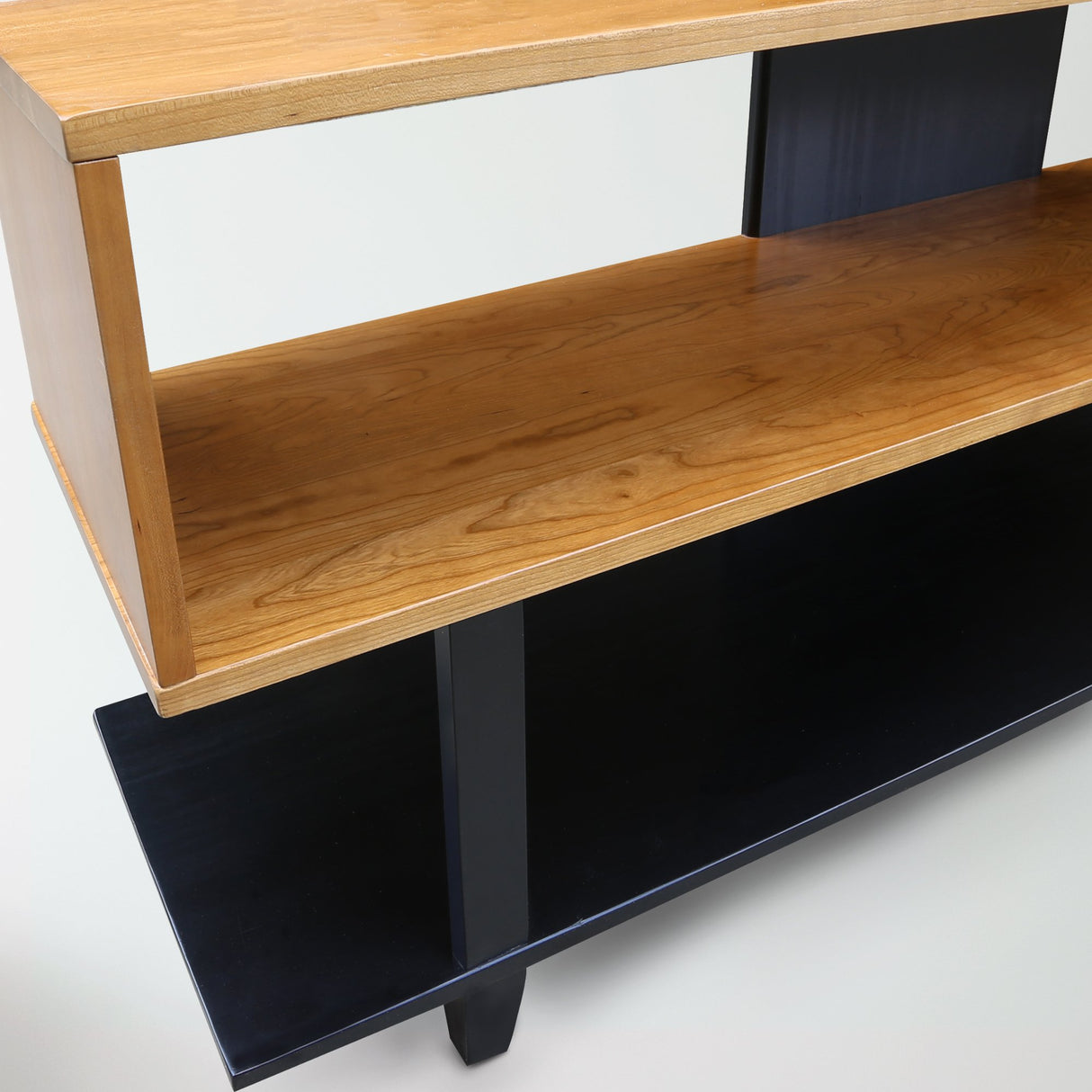 American Trails Creek Solid Wood Tv Stand, Natural Cherry, Black