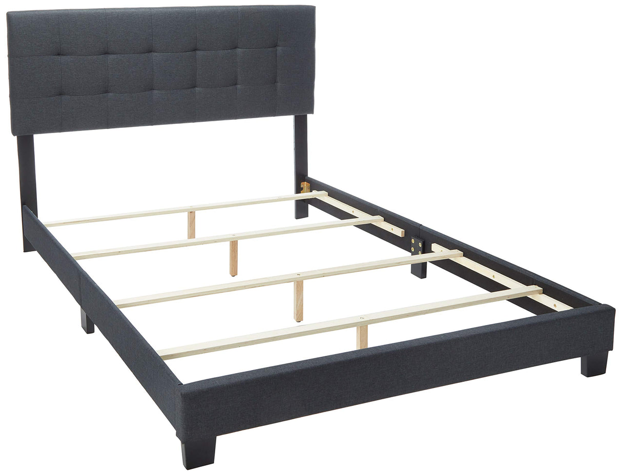 Elaina Modern and Contemporary Charcoal Grey Fabric Bed