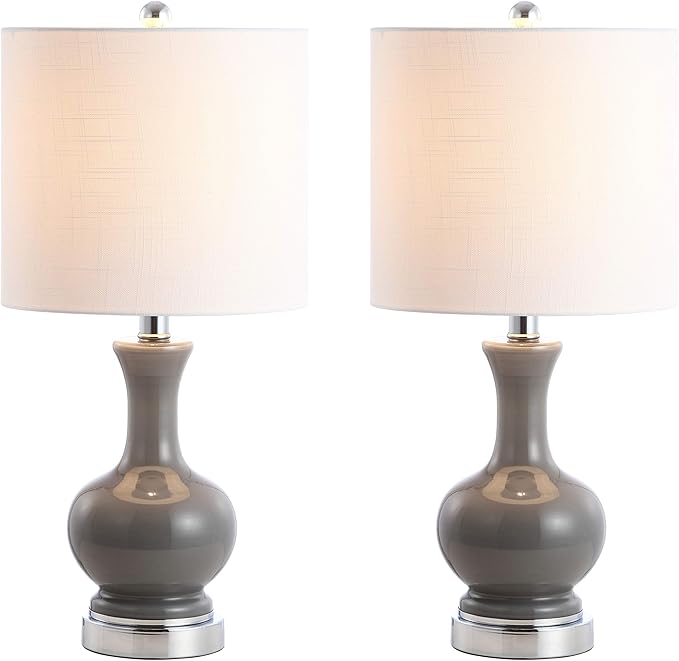 YL4033A-SET2 Set of 2 Table Lamps Cox 22" Glass/Metal LED Table Lamp Contemporary