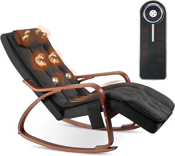 Massage Rocking Chair, Shiatsu Back and Neck Massager Recliner Chair