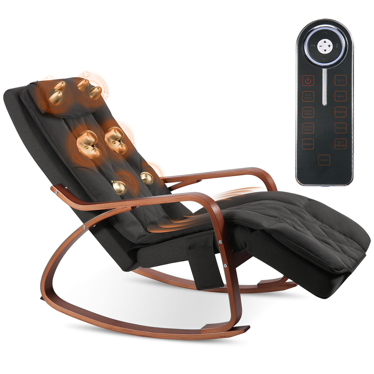 Massage Rocking Chair, Shiatsu Back and Neck Massager Recliner Chair